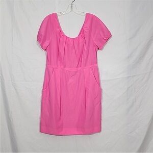 J. Crew Pink Silk Zip Back Dress Size 12